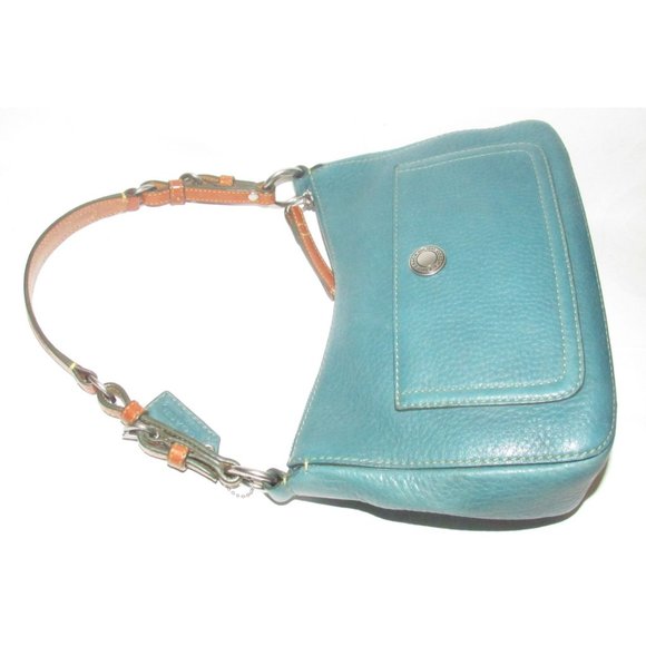 Coach 'Chelsea' Hobo Teal Buttery Soft Leather Chrome Accents - Picture 13 of 16